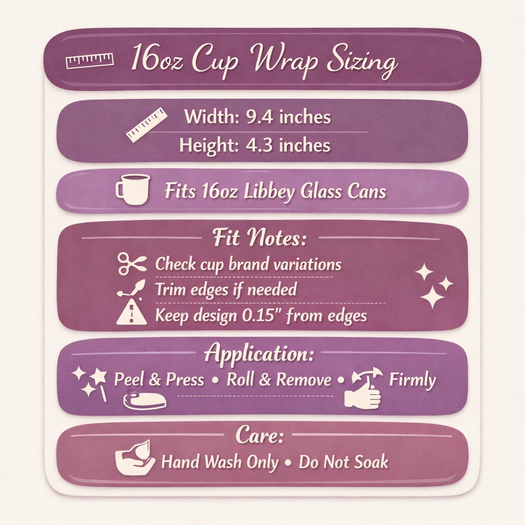 UV DTF Transfer - 16oz Cup Wrap - Mom Life