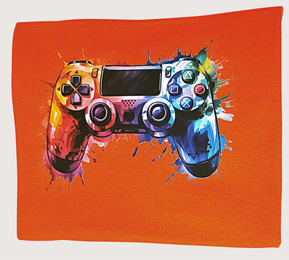 Color Splash Gamer Tee – Kids Graphic Controller Shirt