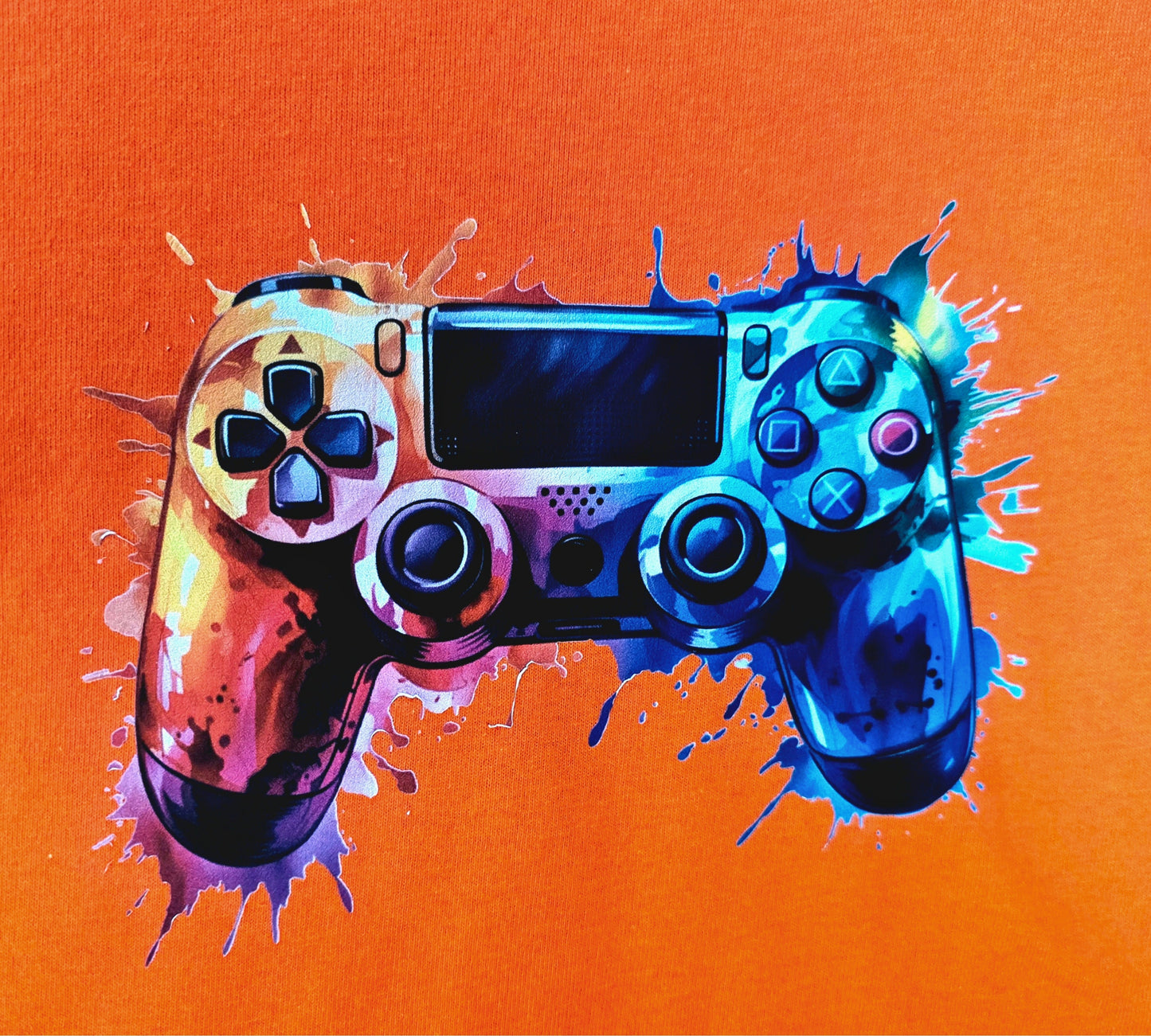Color Splash Gamer Tee – Kids Graphic Controller Shirt