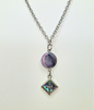 Iridescent Double Pendant Necklace – Cross Charm Layered Chain