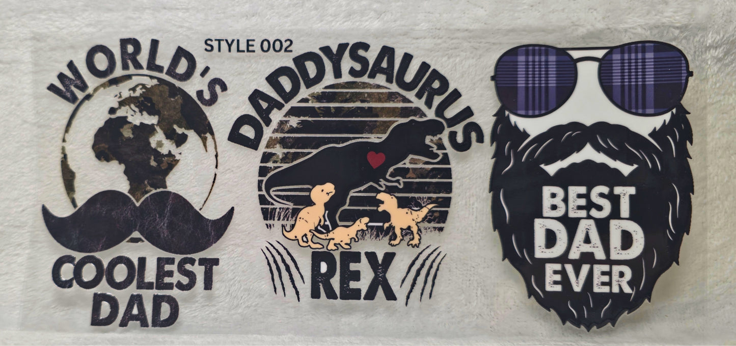 UV DTF Transfer - 16oz Cup Wrap - Daddy-Saurus-Rex