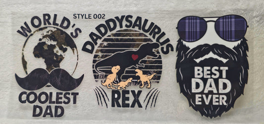 UV DTF Transfer - 16oz Cup Wrap - Daddy-Saurus-Rex
