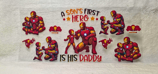 UV DTF Transfer - 16oz Cup Wrap - Son's First Hero