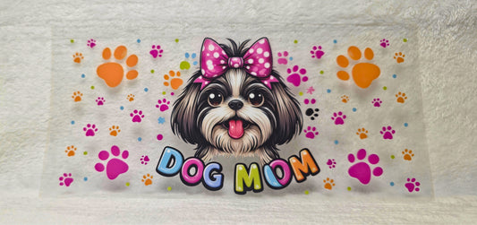 UV DTF Transfer - 16oz Cup Wrap - Schnauzer Dog Mom