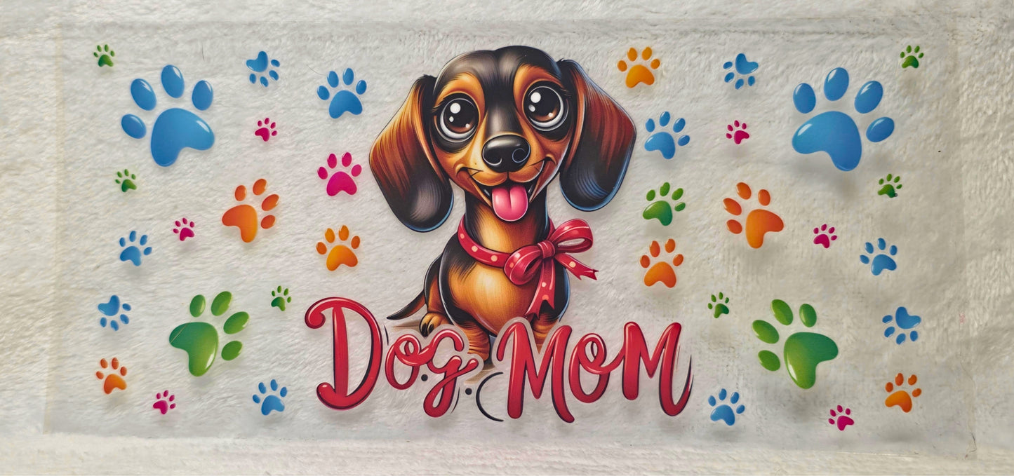 UV DTF Transfer - 16oz Cup Wrap - Dachshund Dog Mom