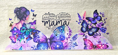 UV DTF Transfer - 16oz Cup Wrap - Purple Butterfly Mama