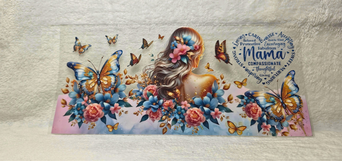 UV DTF Transfer - 16oz Cup Wrap - Butterfly Mama