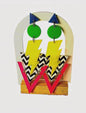 Bold Geometric Statement Earrings – Retro Color Pop Dangles