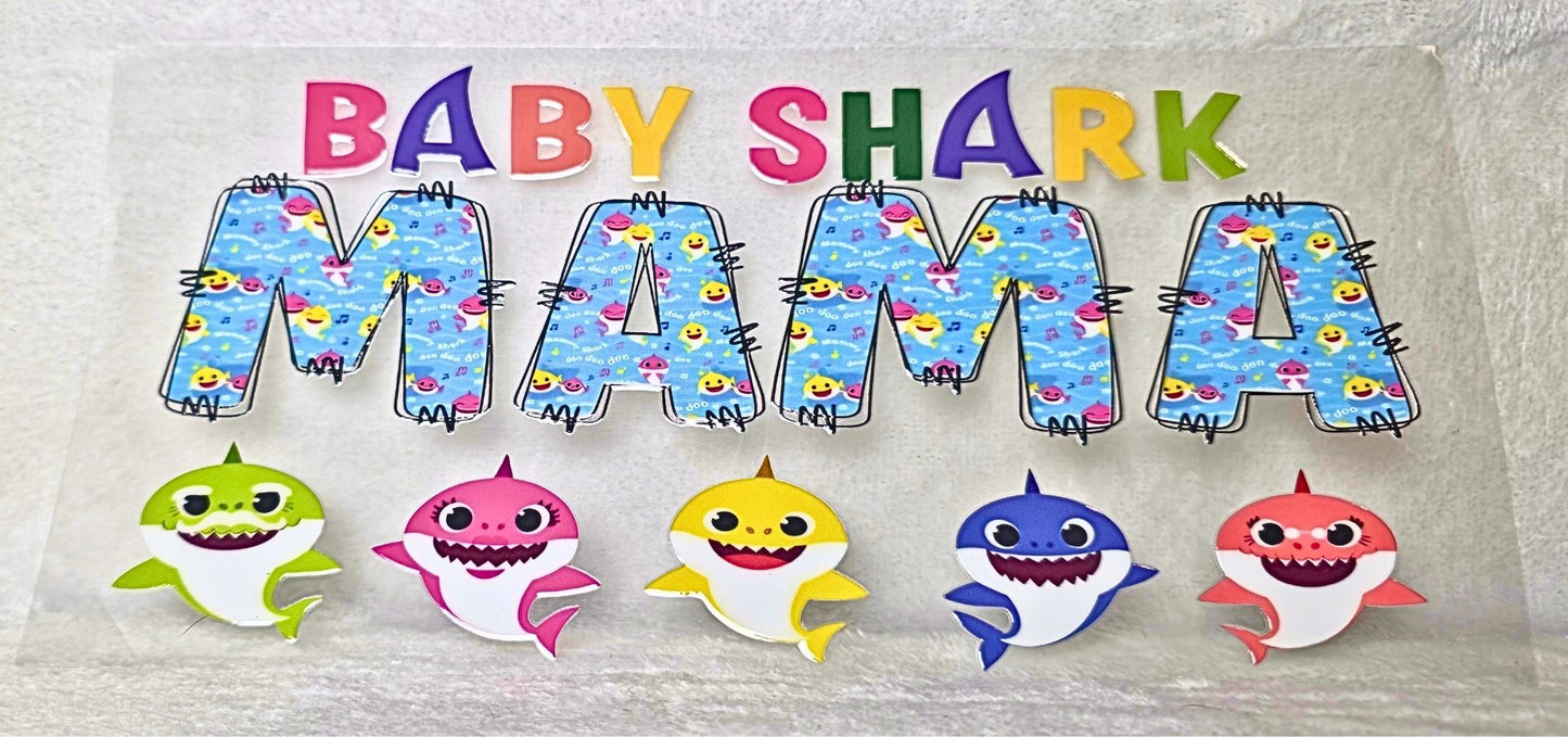 UV DTF Transfer - 16oz Cup Wrap - Shark MAMA